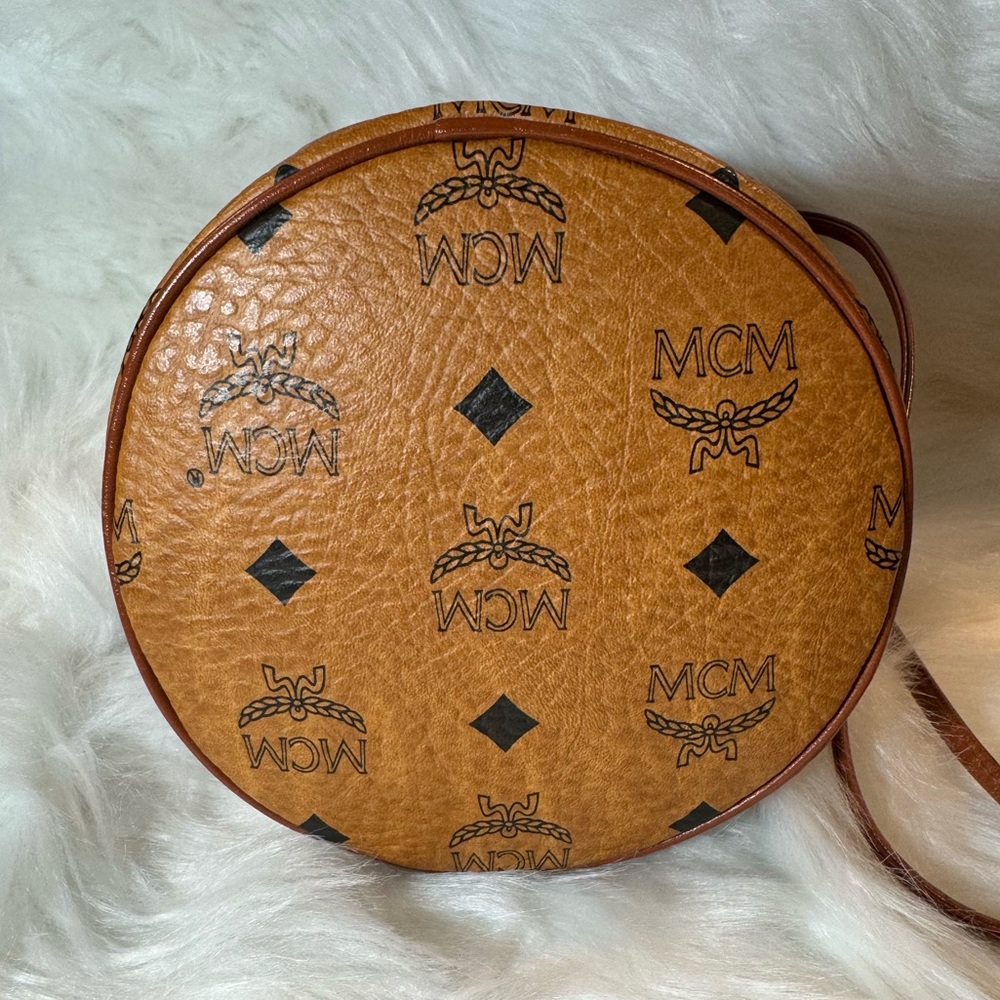 MCM Visetos Leather-Trimmed Bucket Bag - Picture 5 of 11